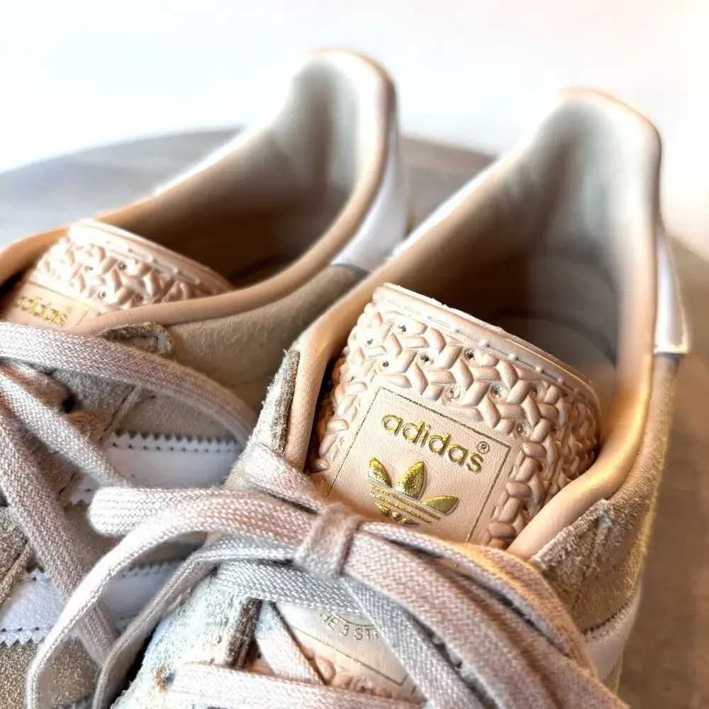 Adidas Gazelle Indoor Beige Gum Suede Sneakers Low Top Women's Shoes US Size 8